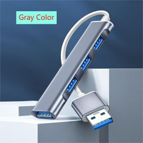 Powered USB Hub USB3.0 High-speed Transmission 4-port Hub Splitter 1 To 4 USB2.0 Hub Multi-port For Notebook Desktop (Color: Blue)