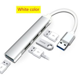 Powered USB Hub USB3.0 High-speed Transmission 4-port Hub Splitter 1 To 4 USB2.0 Hub Multi-port For Notebook Desktop (Color: White)