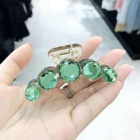 Crystal Pearl Hair Claws Women Flower Rhinestones Hairpins Elegance Handmade Hair Clips Hair Accessories (Color: Green)